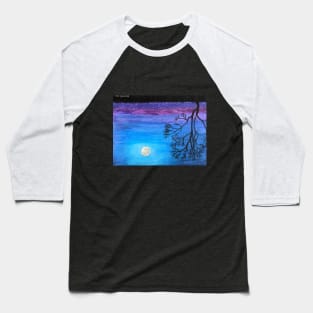 Moon rise tree silhouette inverted Baseball T-Shirt